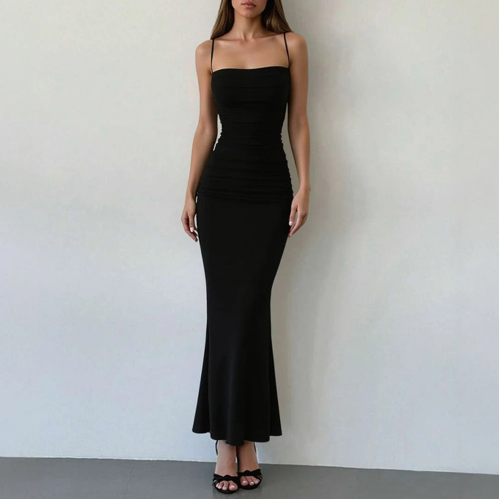 Mia Muse Vestidos de festa femininos maxi alça espaguete elegante fino noite casamento convidado multicolorido verão vestidos de leite