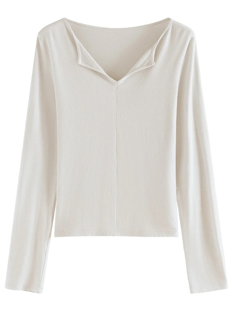 Blusa Liora – Decote em V - SOMENTE HOJE COMPRE E GANHE UM COLAR DE BRINDE